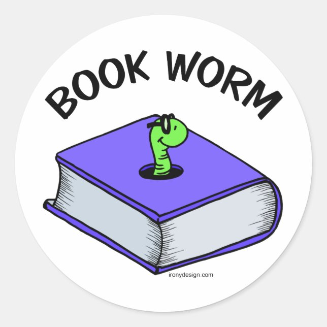 Sticker Rond Livre Worm (Devant)