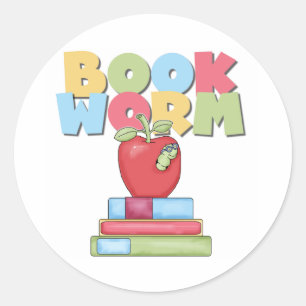 Sticker Rond Livre Worm