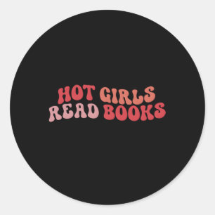 Sticker Rond Livres à lecture chaude Wavy Lecture ver