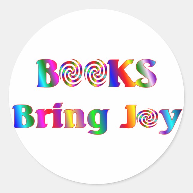 Sticker Rond Livres Apportent Joy (Devant)