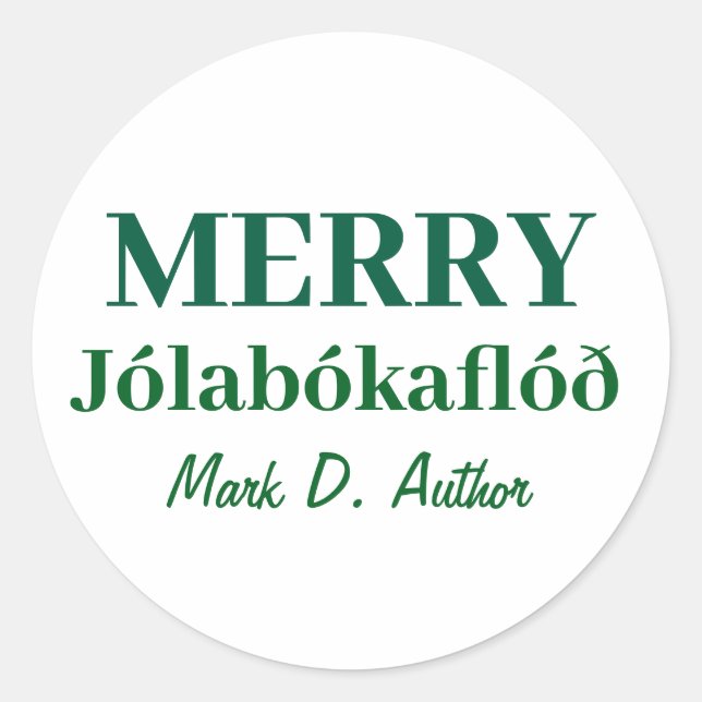 Sticker Rond Livres et nuits douillettes : Joyeux Jolabokaflod (Devant)
