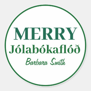 Sticker Rond Livres & Nuits Cosy : Merry Jolabokaflod Classique