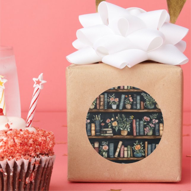 Sticker Rond Livres sans fin Rétro (Fête)