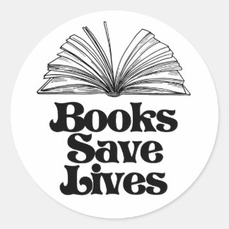 Sticker Rond Livres Sauver des vies