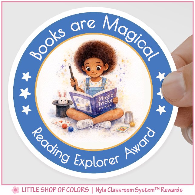 Sticker Rond Livres sont magiques Reading Explorer Award (Créateur téléchargé)