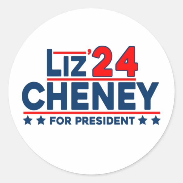 Sticker Rond liz cheney 2024 pour le président (Devant)