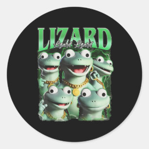 Sticker Rond Lizard Lizard Lizard Funny meme Lizard Bootleg Wei
