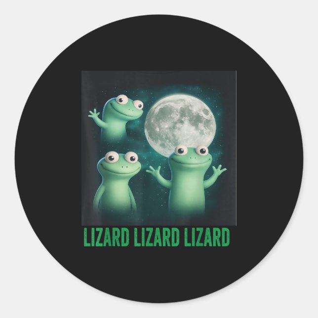 Sticker Rond Lizard Lizard Lizard Lizard Funny Lizard Moon Tren (Devant)