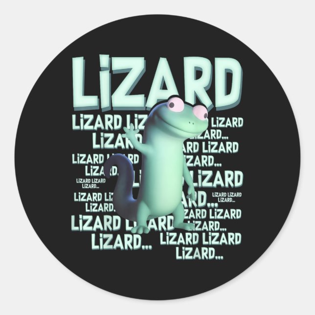 Sticker Rond Lizard Lizard Lizard Lizard Funny Weirdcore meme V (Devant)