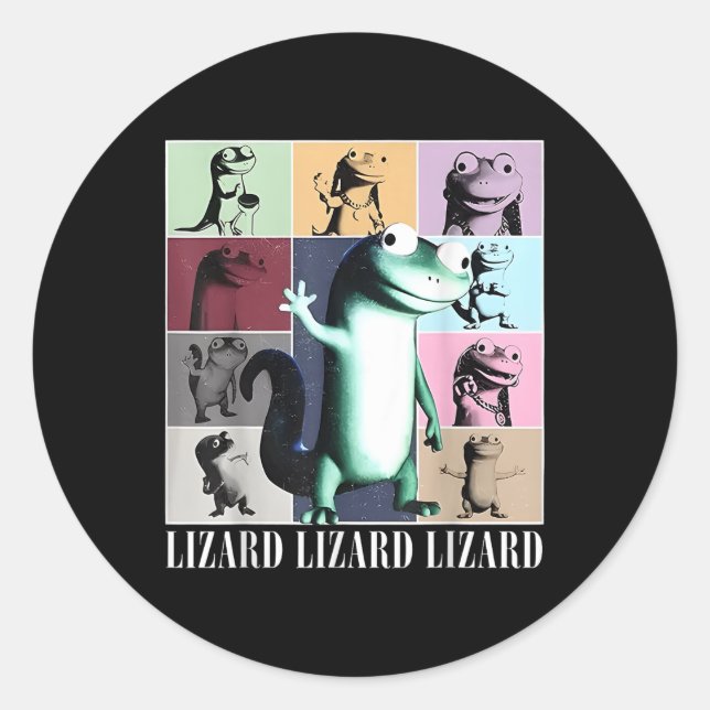 Sticker Rond Lizard Lizard Lizard Mème Vintage Funny (Devant)