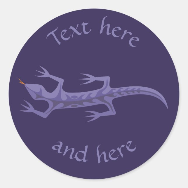 Sticker Rond Lizard Mauve (Devant)