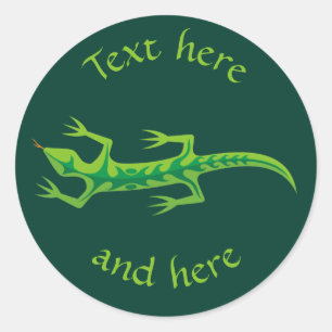 Sticker Rond Lizard vert