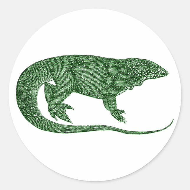 Sticker Rond Lizard vert vintage (Devant)