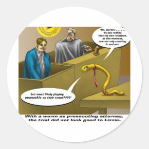 Sticker Rond Lizzie Borden Essai Drôle Drôle Dons De Dessin