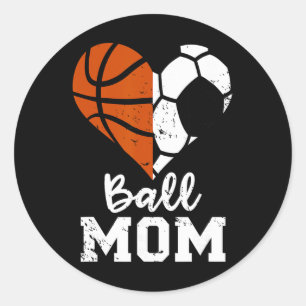Sticker Rond Ll Maman Coeur Drôle Football Croquis Ll Maman