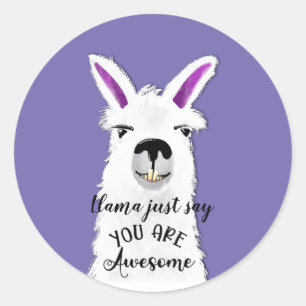 Sticker Rond llama dis juste que tu es génial petit ami céram