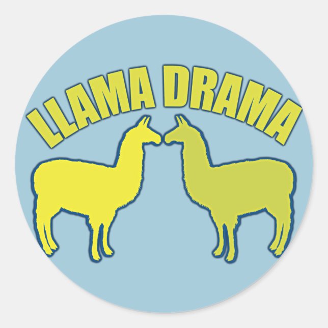 Sticker Rond Llama Drama (Devant)
