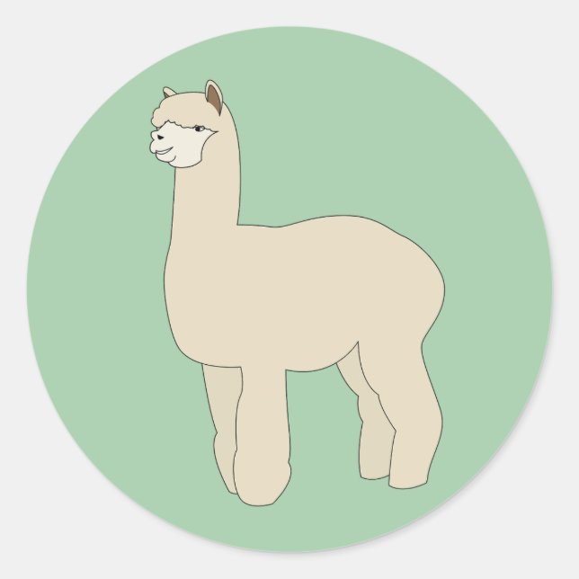Sticker Rond Llama illusima Vert (Devant)