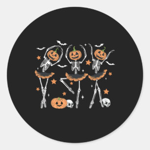 Sticker Rond Llet Citrouille Squelette effrayant Halloween Homm