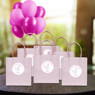 Sticker Rond Lo-Poly Rainbow Horse Merci Favor