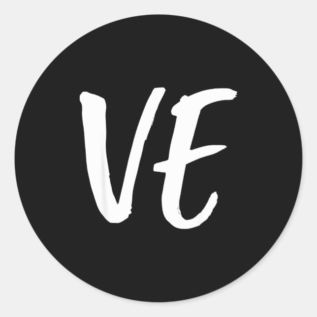 Sticker Rond Lo Ve Love Matching Couple Husband Wife Valentine' (Devant)