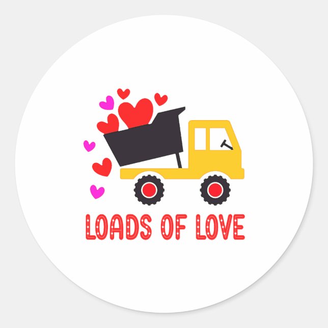 Sticker Rond Loads Of Love Toddler Truck Valentines Day For K  (Devant)