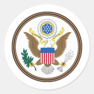 Sticker Rond L'obvers du grand phoque américain