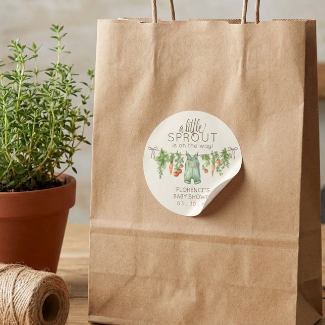 Sticker Rond Locally Grown Baby Shower Party (Créateur téléchargé)