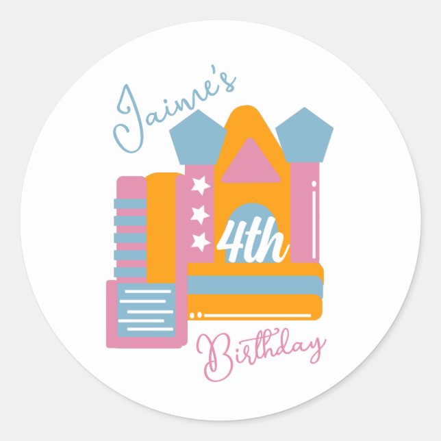 Sticker Rond Location de maison gonflable pour fête d'anniversa (Devant)