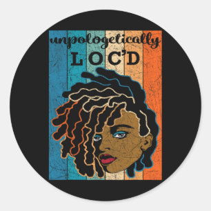 Sticker Rond Loc'd Black Woman JunetDix Blac