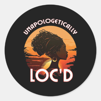 Sticker Rond Loc'd Black Women Reine Sisterloc