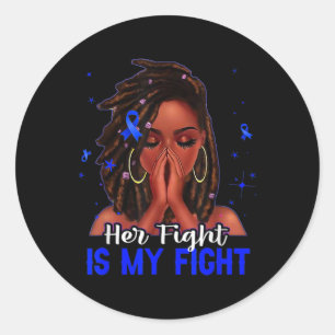 Sticker Rond Loc'd Hair Black Woman Son combat est mon combat D