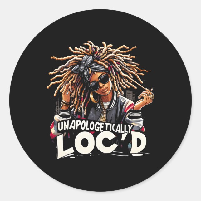 Sticker Rond Loc'd Noir Mois d'Histoire Noir Noir A (Devant)