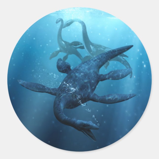 Sticker rond Loch Ness Monster (Devant)