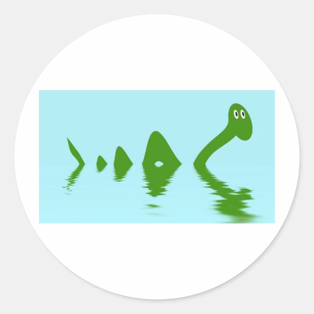Sticker Rond Loch Ness Monster (Vert) (Devant)