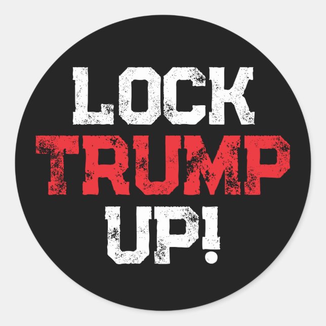 Sticker Rond Lock Trump Up Political (Devant)