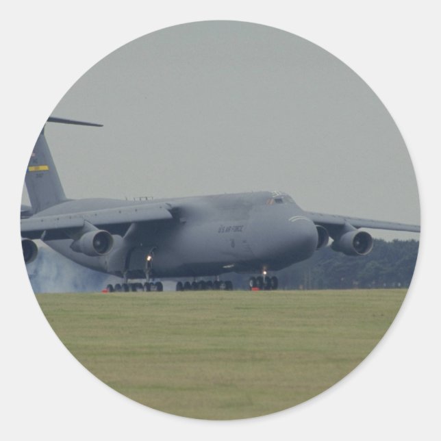 Sticker Rond Lockheed C-5B Galaxy, atterrissage (Devant)