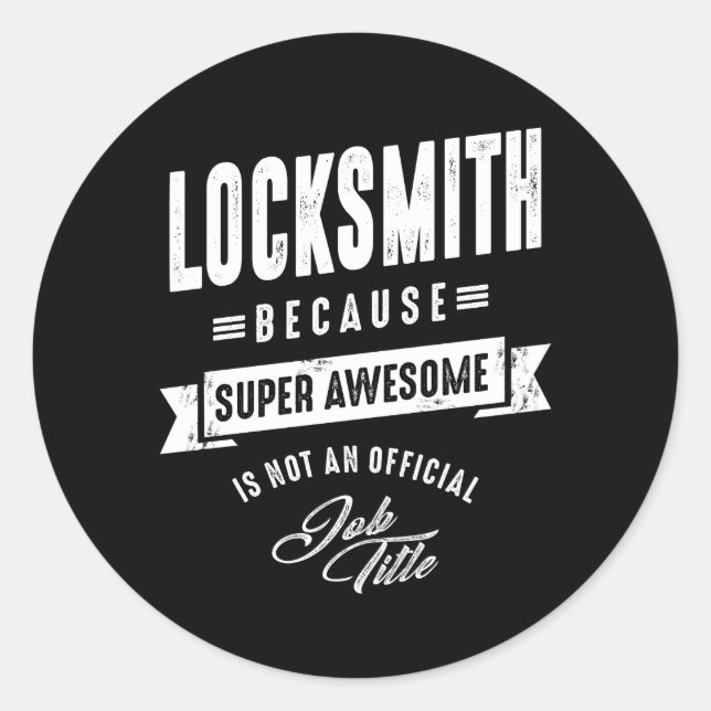 Sticker Rond Locksmith Travail Titre du travail Cadeau (Devant)