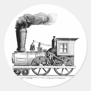 Sticker Rond Locomotive à vapeur ancienne
