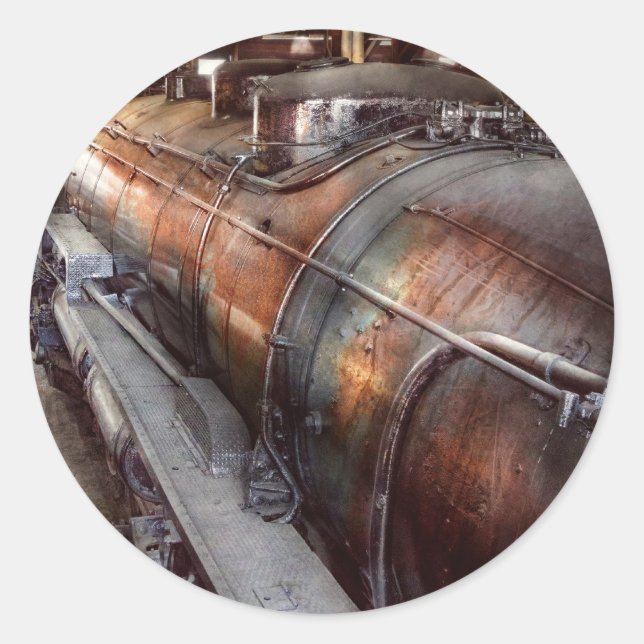 Sticker Rond Locomotive - Entretien de routine (Devant)