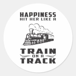Sticker Rond Locomotive Trains Chemin de Fer Conducteur Idée ca