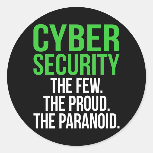 Sticker Rond Logiciel informatique informatique Cyber Sécurité (Devant)