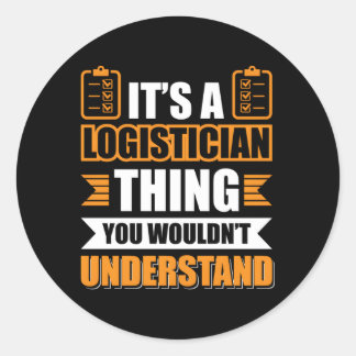 Sticker Rond Logicien Logisticien
