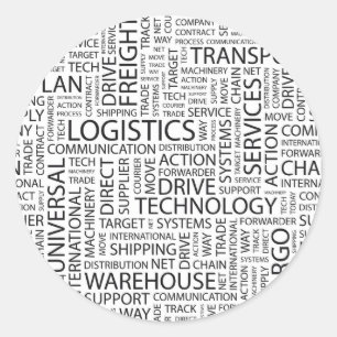 Sticker Rond LOGISTIQUE motif avec mots