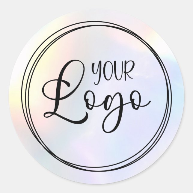 Sticker Rond Logo à dégradé avec reflets holographiques (Devant)