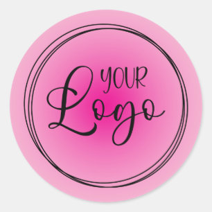 Sticker Rond Logo à dégradé radial rose clair à chaud