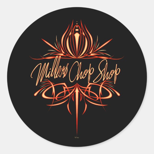 Sticker Rond Logo à rayures I (Devant)