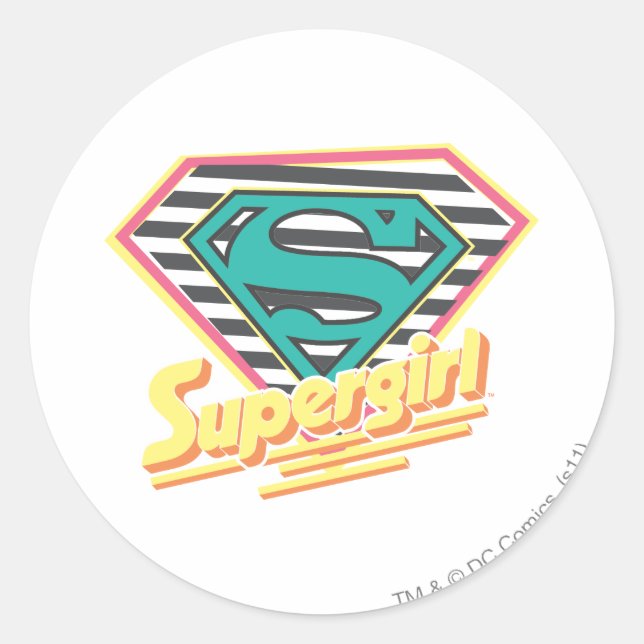 Sticker Rond Logo à rayures supergirl (Devant)