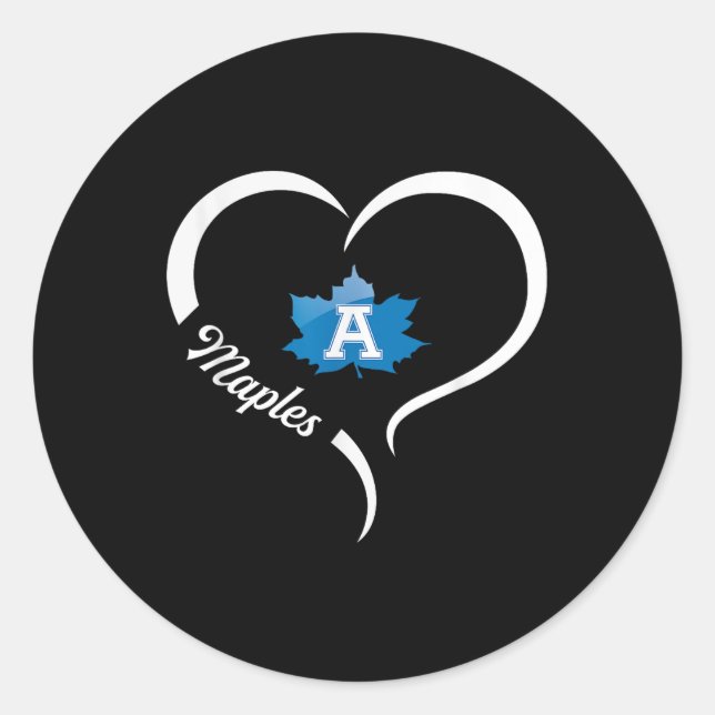 Sticker Rond Logo Adrian Maples Slogan demi-coeur (Devant)