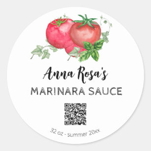 Sticker Rond *~* Logo AP30 Tomato Canning Jar QR
